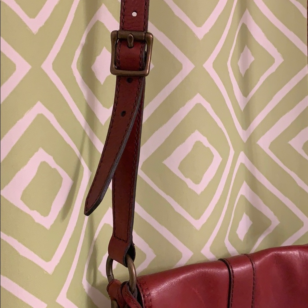 Fossil Red Leather Cross Body Purse - Picture 7 of 8